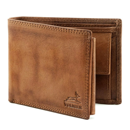 Leder Geldbörse Herren mit RFID-Schutz – extra-stabile Doppelnaht – 13 Fächer für Kreditkarten | VO11-RFID