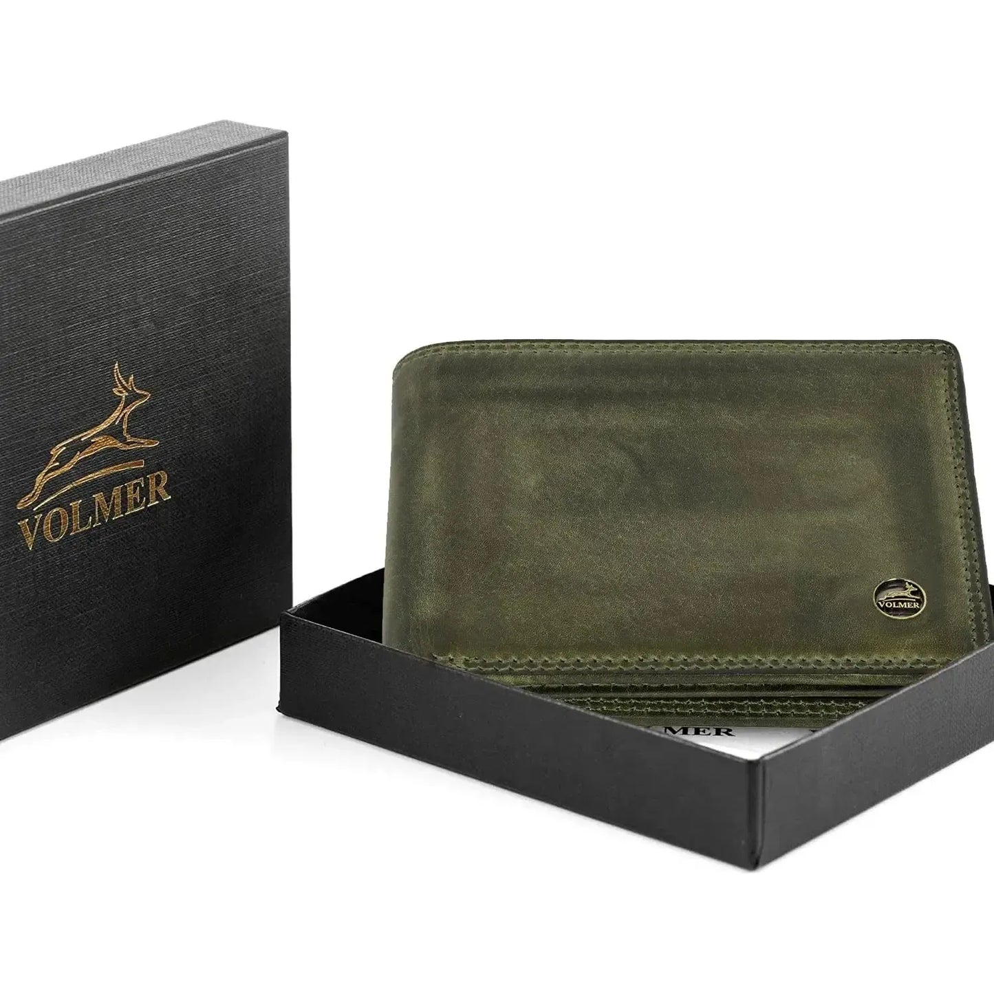 Leder Geldbörse Herren mit RFID-Schutz - extra-stabile Doppelnaht - 13 Fächer für Kreditkarten | VO36B