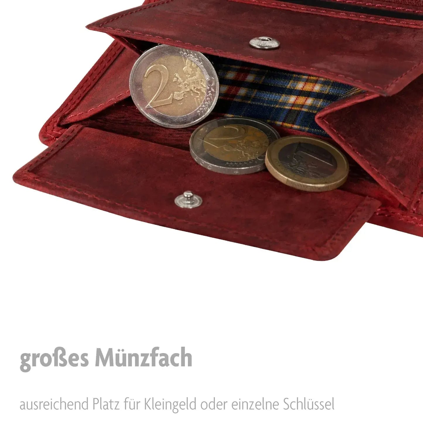 Leder Geldbörse Herren mit RFID-Schutz - extra-stabile Doppelnaht - 15 Fächer für Kreditkarten - Hochformat | VO2