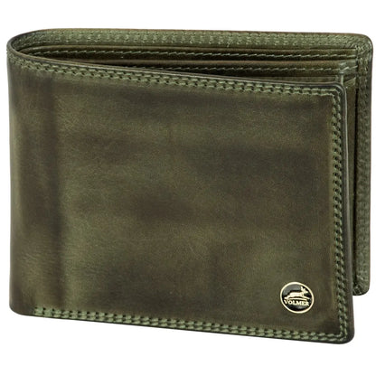 Leder Geldbörse Herren mit RFID-Schutz - extra-stabile Doppelnaht - 6 Fächer für Kreditkarten | 16112B