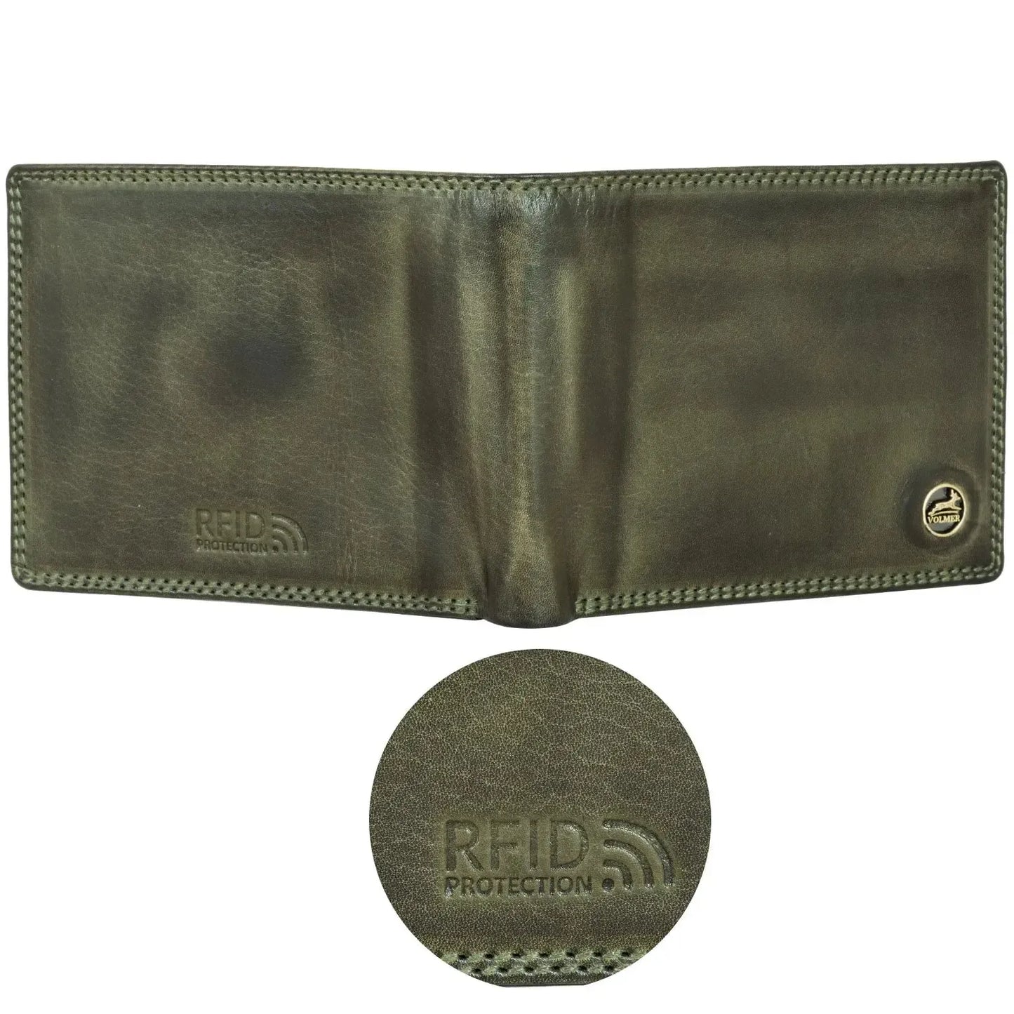 Leder Geldbörse Herren mit RFID-Schutz - extra-stabile Doppelnaht - 6 Fächer für Kreditkarten | 16112B