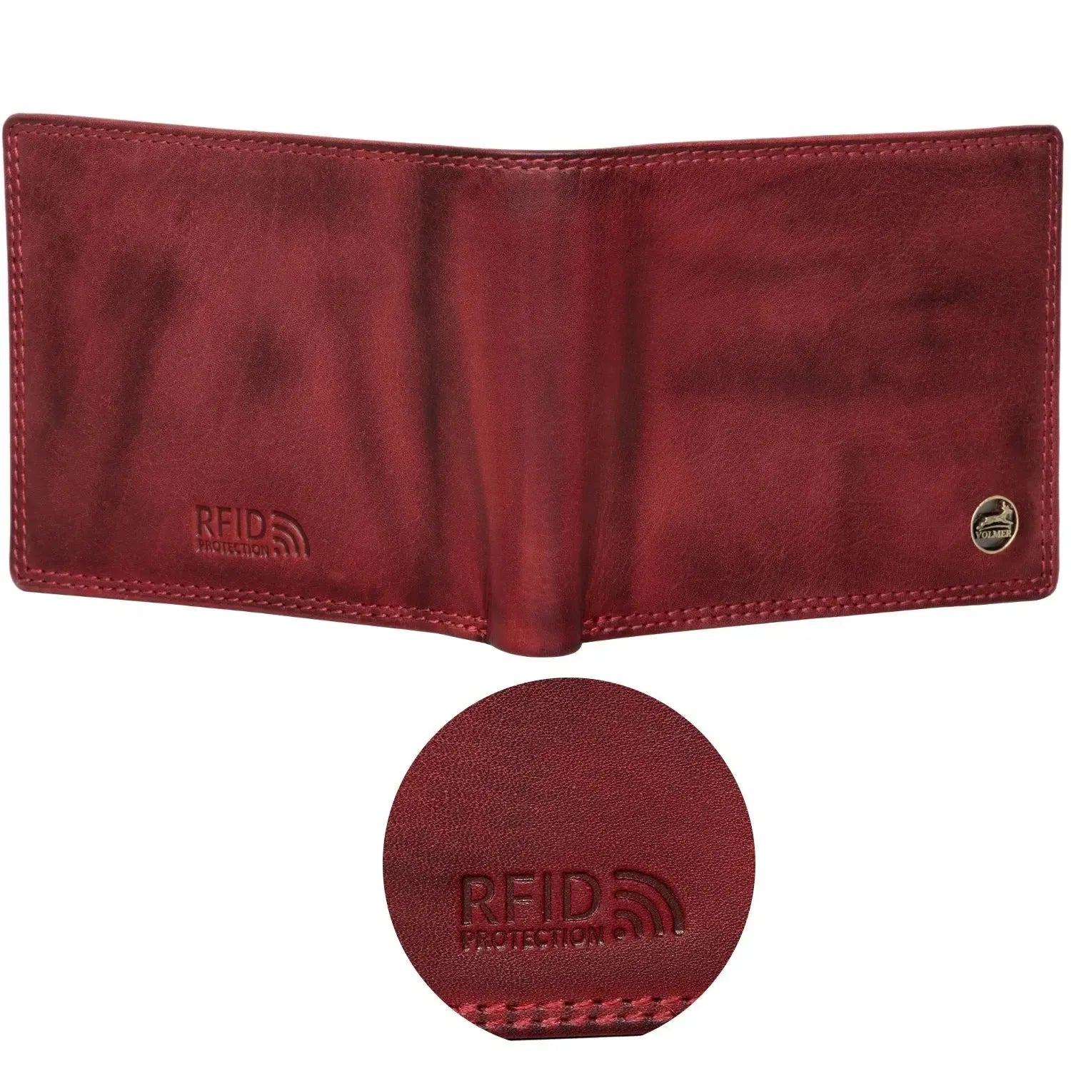 Leder Geldbörse Herren mit RFID-Schutz - extra-stabile Doppelnaht - 6 Fächer für Kreditkarten | 16112B