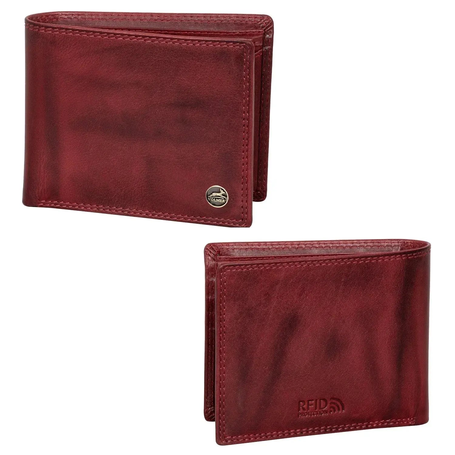 Leder Geldbörse Herren mit RFID-Schutz - extra-stabile Doppelnaht - 6 Fächer für Kreditkarten | 16112B