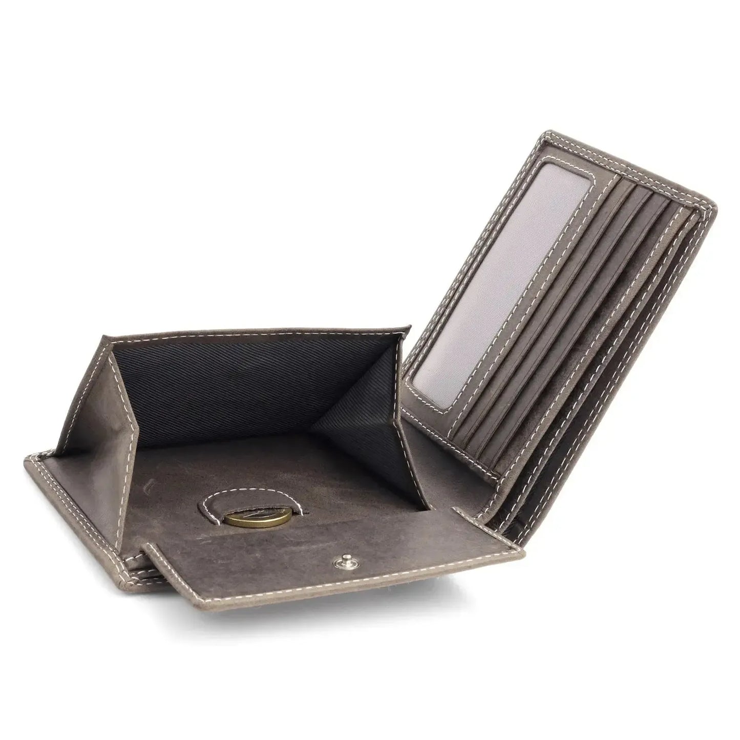 Leder Geldbörse Herren mit RFID-Schutz - extra-stabile Doppelnaht - 6 Fächer für Kreditkarten | VO8