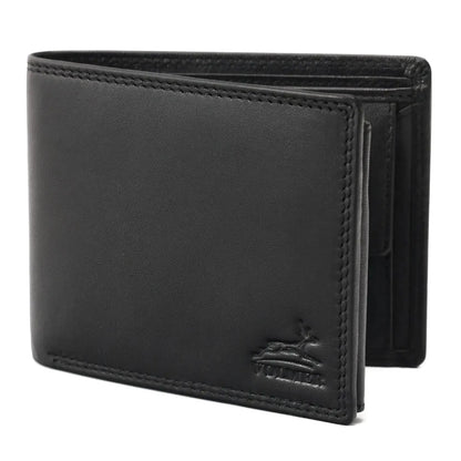 Leder Geldbörse Herren mit RFID-Schutz - extra-stabile Doppelnaht - 6 Fächer für Kreditkarten | VO8