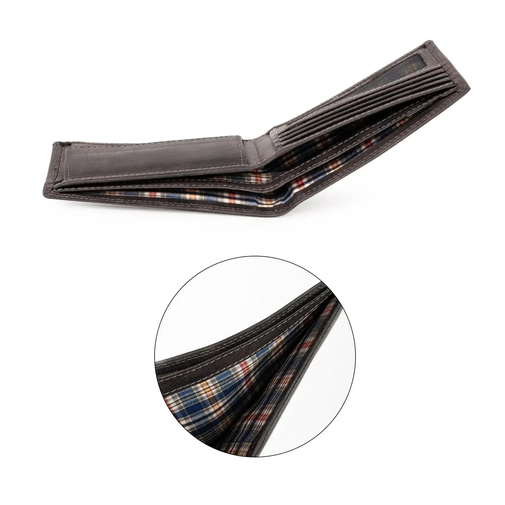 Leder Geldbörse Herren mit RFID-Schutz - extra-stabile Doppelnaht - 6 Fächer für Kreditkarten | VO8