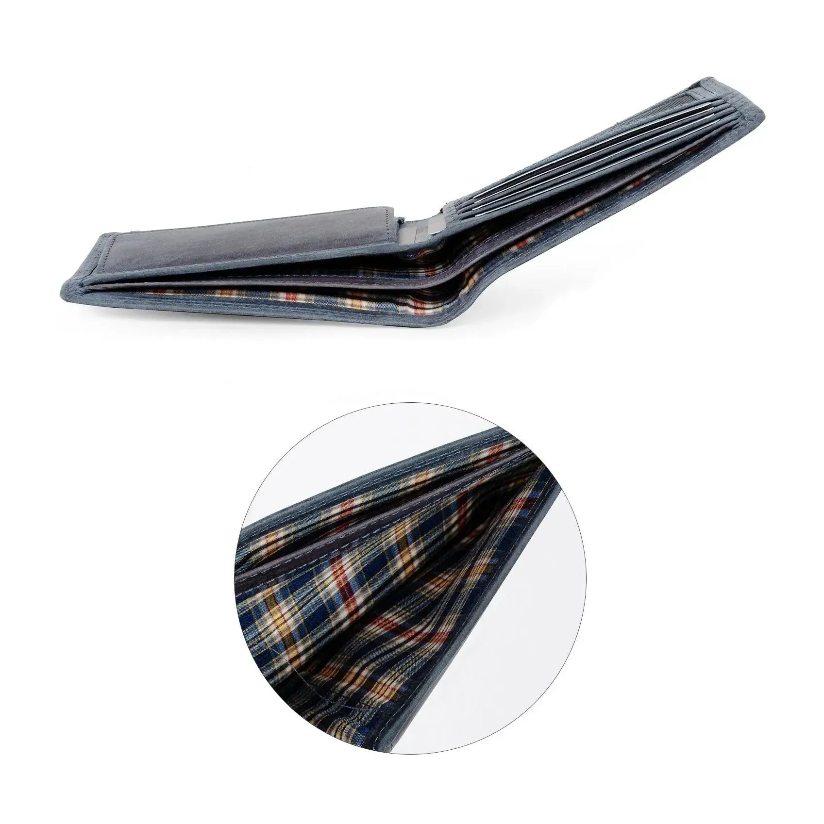 Leder Geldbörse Herren mit RFID-Schutz - extra-stabile Doppelnaht - 6 Fächer für Kreditkarten | VO8