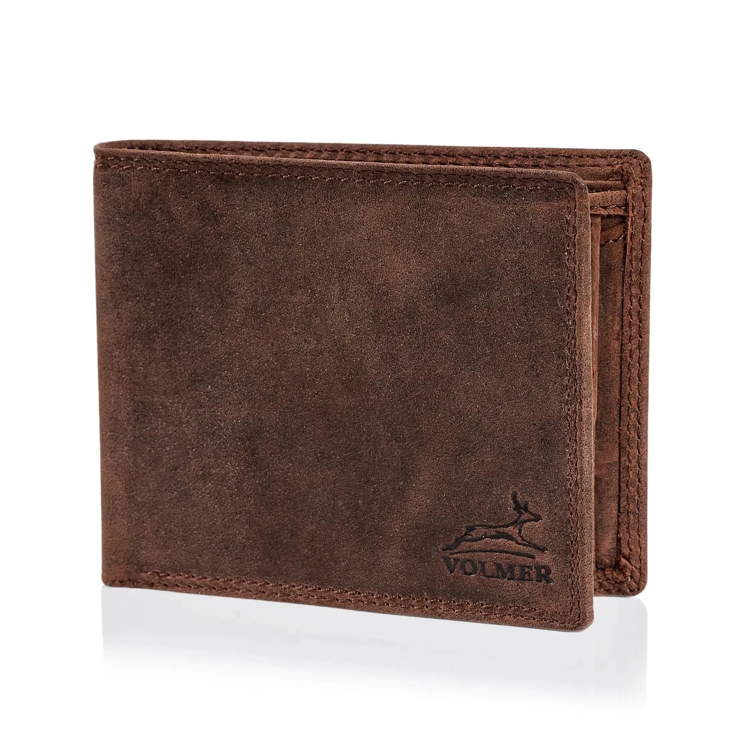 Leder Geldbörse Herren mit RFID-Schutz - extra-stabile Doppelnaht - 6 Fächer für Kreditkarten | VO8