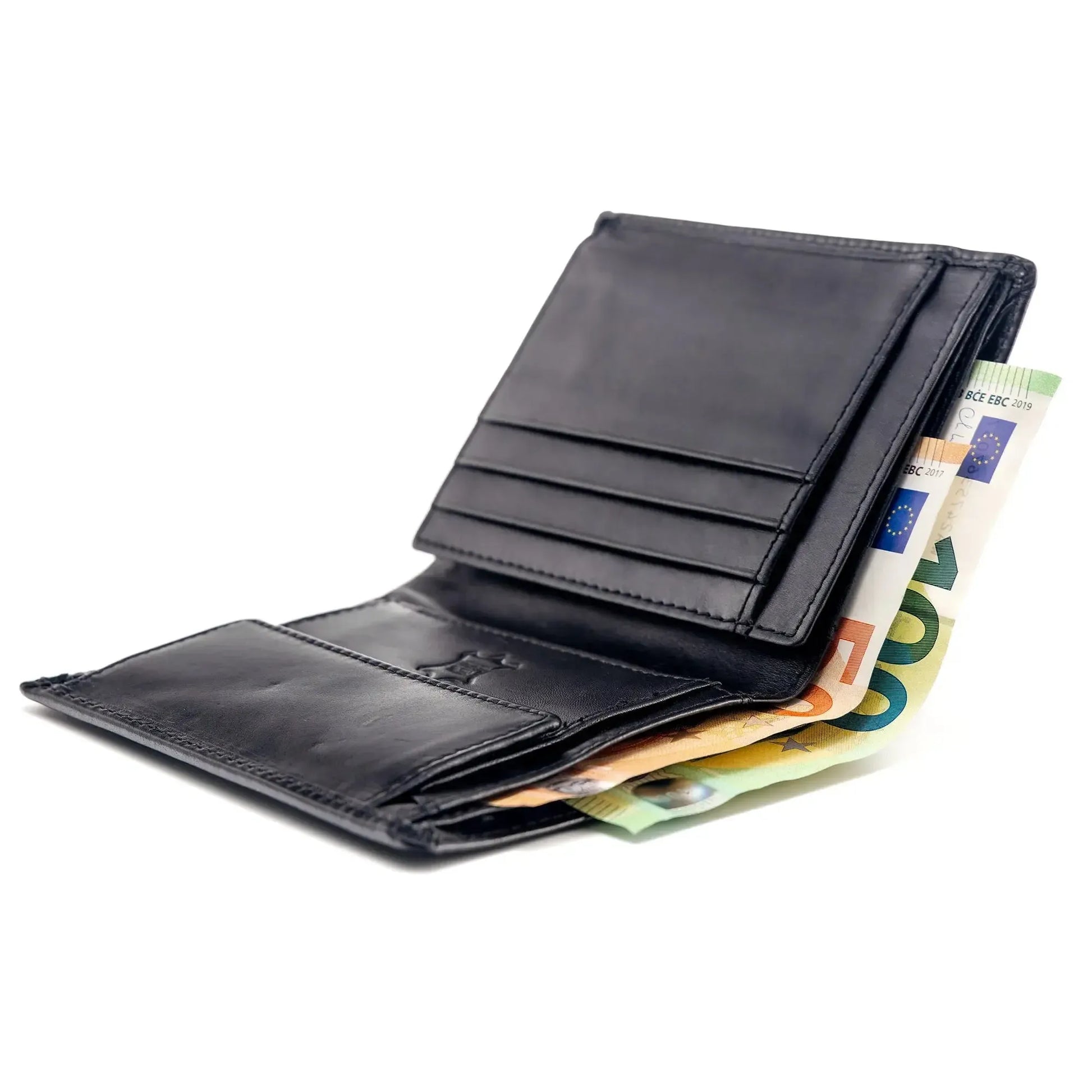 Leder Geldbörse Herren mit RFID-Schutz im XL-Format - Platz für Fahrzeugscheine - 11 Fächer für Kreditkarten | VO18