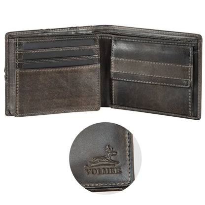 Leder Geldbörse Herren mit RFID-Schutz - modisches Design - 10 Fächer für Kreditkarten | VO37