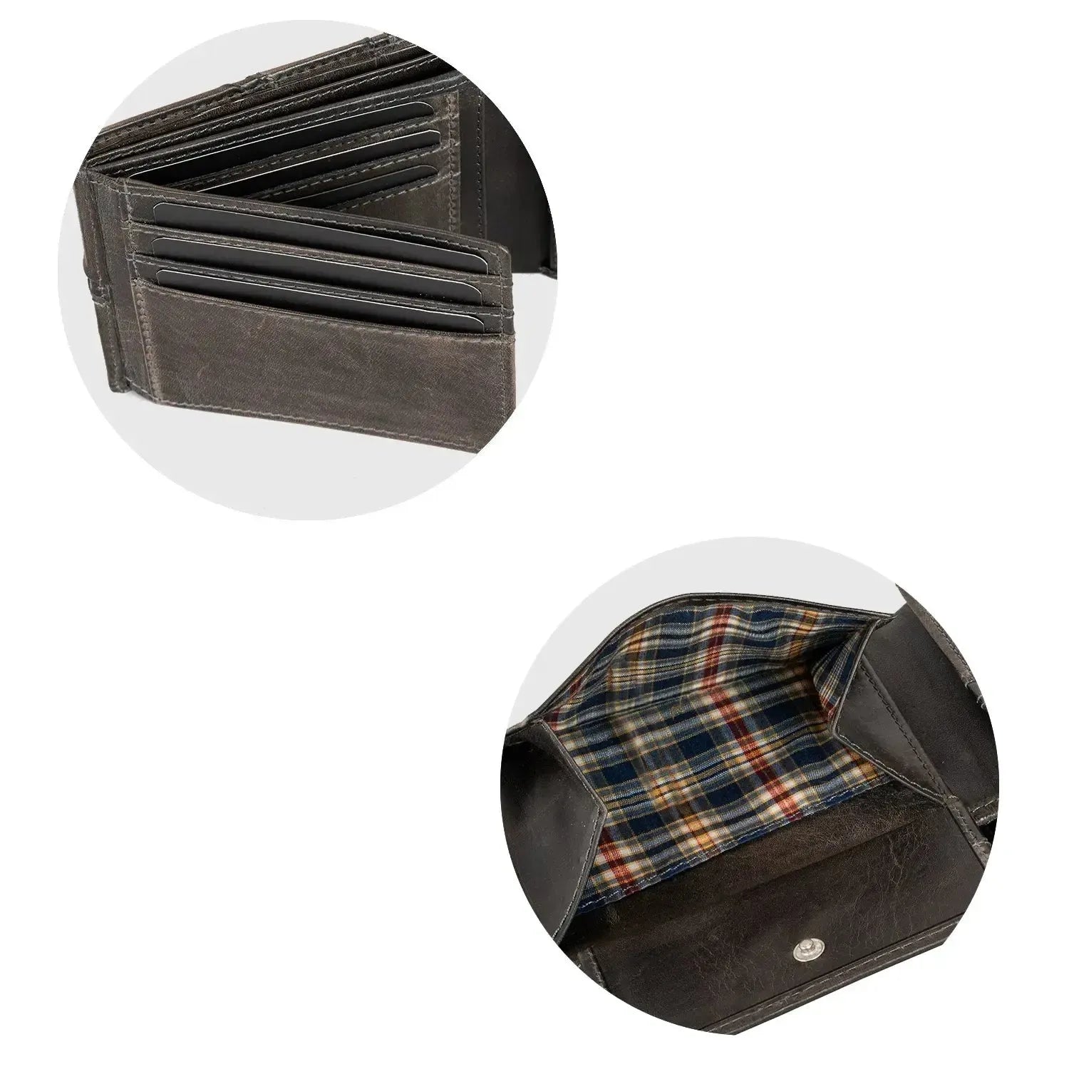 Leder Geldbörse Herren mit RFID-Schutz - modisches Design - 10 Fächer für Kreditkarten | VO37