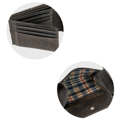 Leder Geldbörse Herren mit RFID-Schutz - modisches Design - 10 Fächer für Kreditkarten | VO37