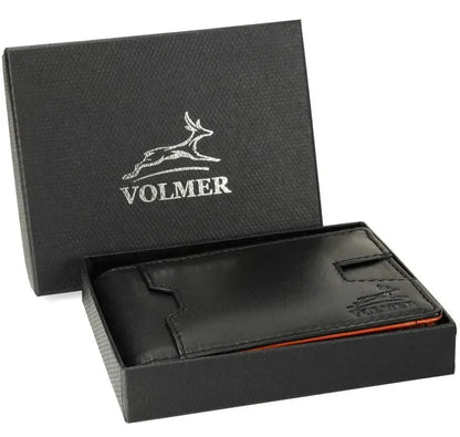 Leder Geldbörse Herren mit RFID-Schutz und Geldklammer - 1 Außenfach für Zugangskarte - 9 Fächer für Kreditkarten | VO25C