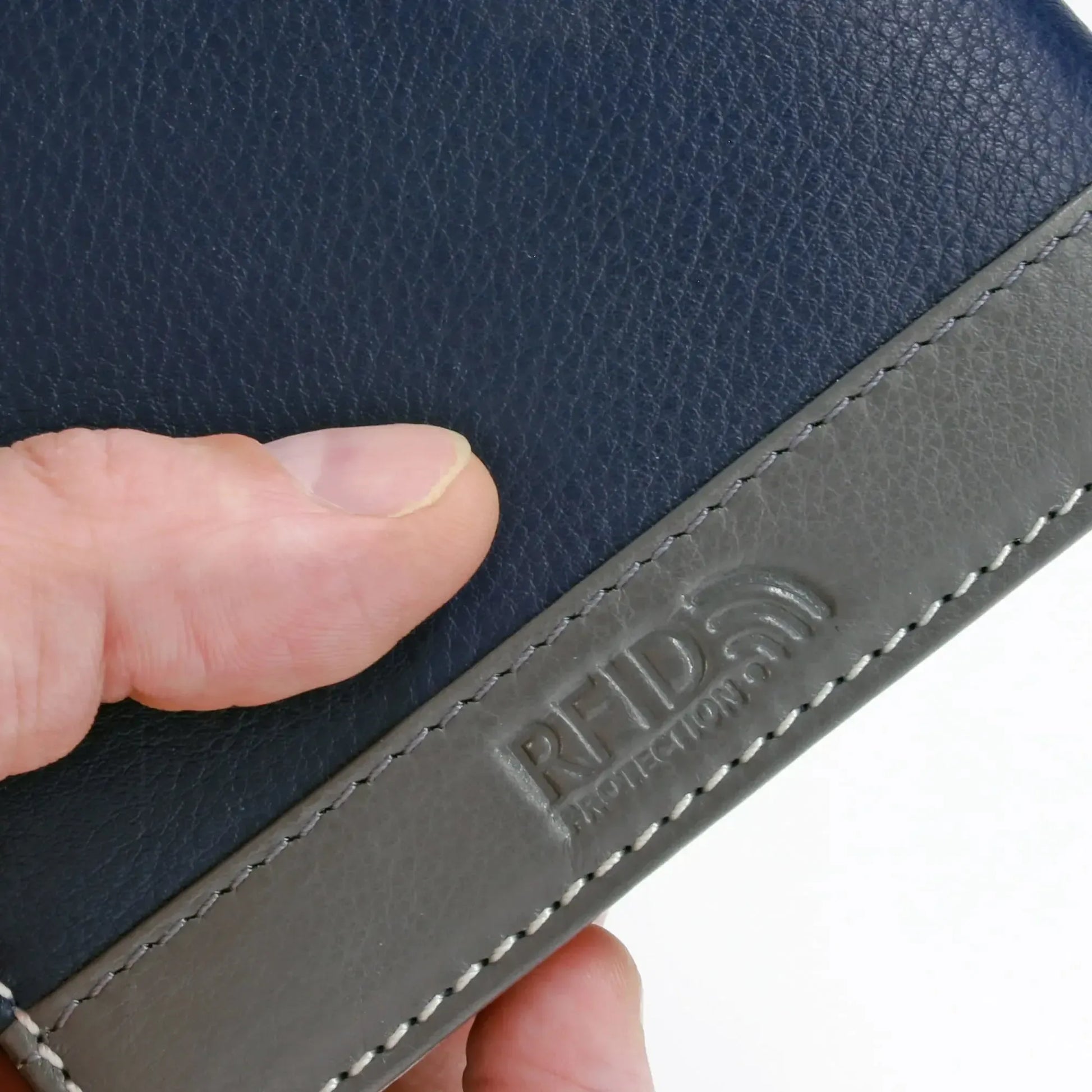 Leder Geldbörse Herren mit RFID-Schutz – zweifarbig, schlank – 9 Fächer für Kreditkarten | MW114