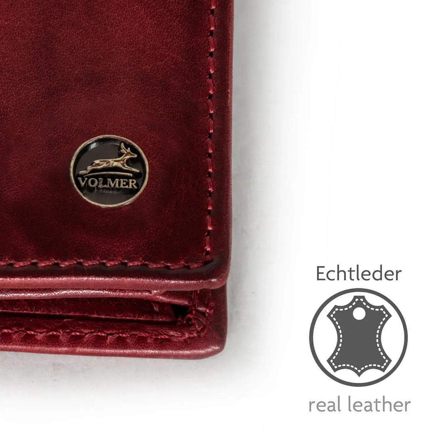 Leder Geldbörse mit RFID-Schutz - kompakt - 9 Fächer für Kreditkarten | VO47