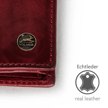 Leder Geldbörse mit RFID-Schutz - kompakt - 9 Fächer für Kreditkarten | VO47