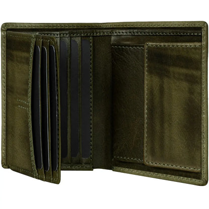 Leder Geldbörse mit RFID-Schutz - kompakt - 9 Fächer für Kreditkarten | VO47