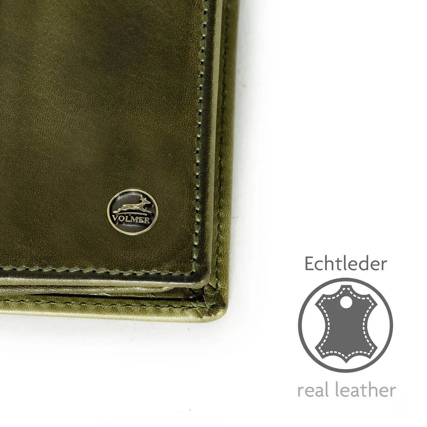 Leder Geldbörse mit RFID-Schutz - kompakt - 9 Fächer für Kreditkarten | VO47