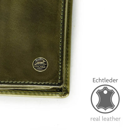 Leder Geldbörse mit RFID-Schutz - kompakt - 9 Fächer für Kreditkarten | VO47