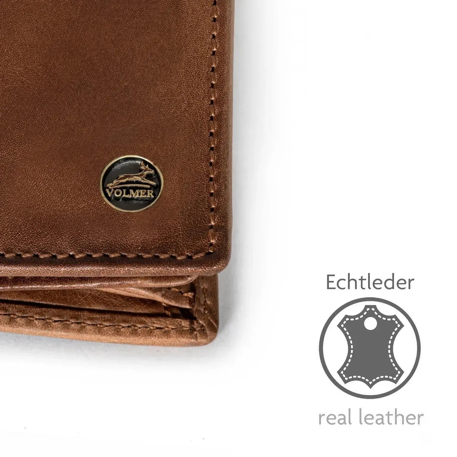 Leder Geldbörse mit RFID-Schutz - kompakt - 9 Fächer für Kreditkarten | VO47