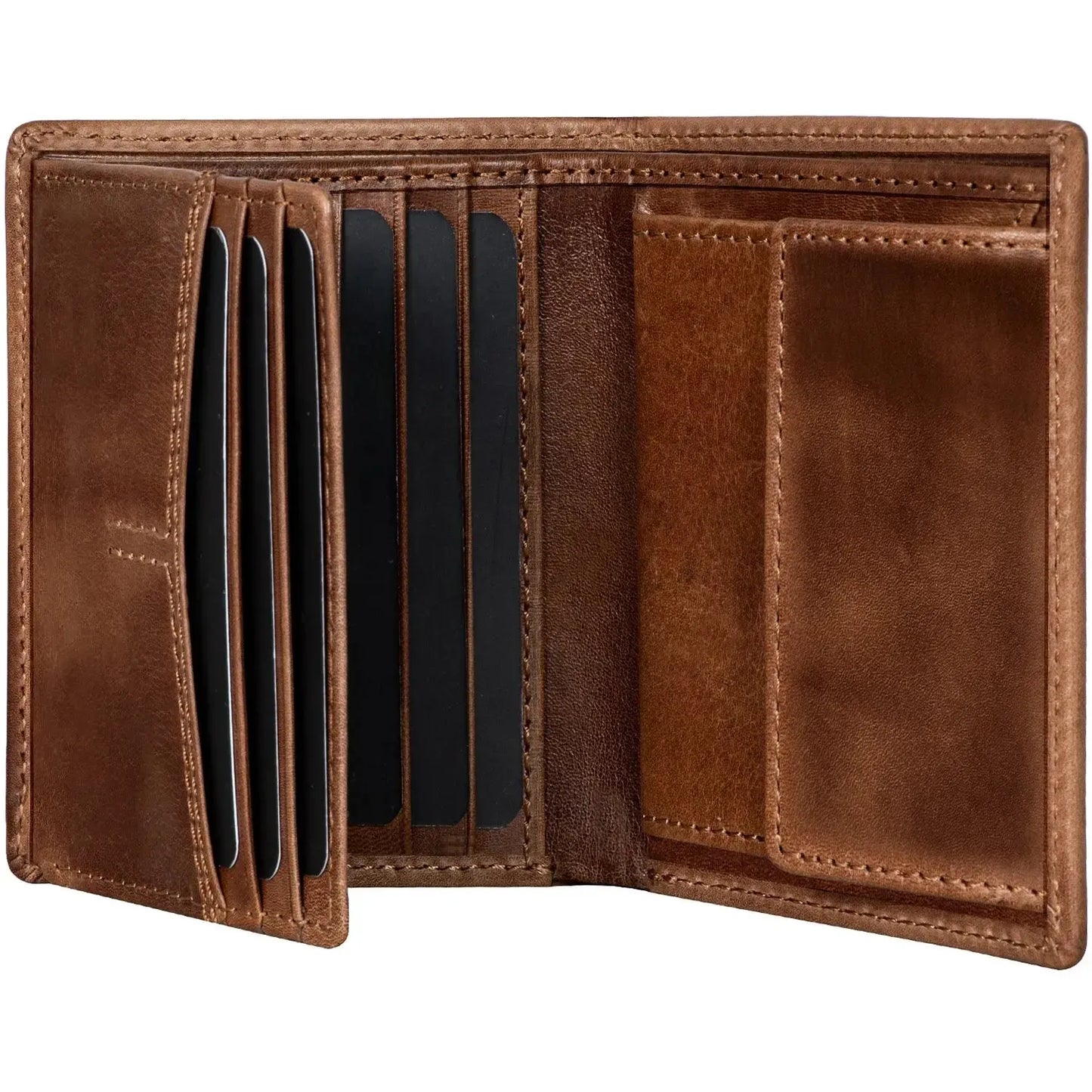 Leder Geldbörse mit RFID-Schutz - kompakt - 9 Fächer für Kreditkarten | VO47