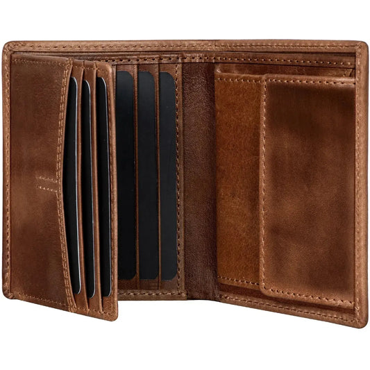 Leder Geldbörse mit RFID-Schutz - kompakt - 9 Fächer für Kreditkarten | VO47