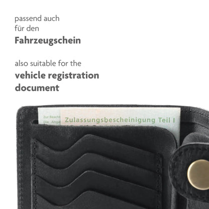 Leder Kartenetui mit großem Scheinfach – 8 Fächer für Kreditkarten – Plastikfrei – Geschenkkarton | Denton