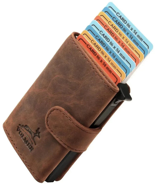 POP-UP Kartenetui aus Leder – Platz für 11 Karten – ohne Münzfach – RFID-Schutz | VO24