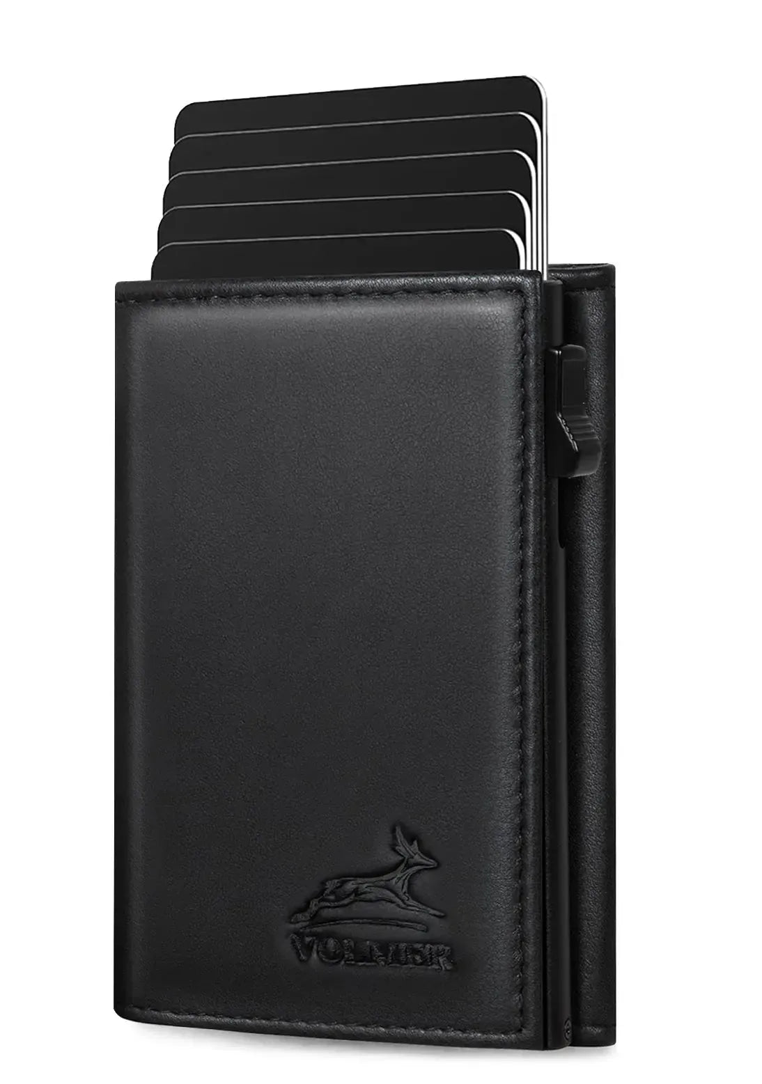 POP-UP Kartenetui mit Münzfach aus Leder – Platz für 11 Karten – Scheinfach – RFID-Schutz | VO44