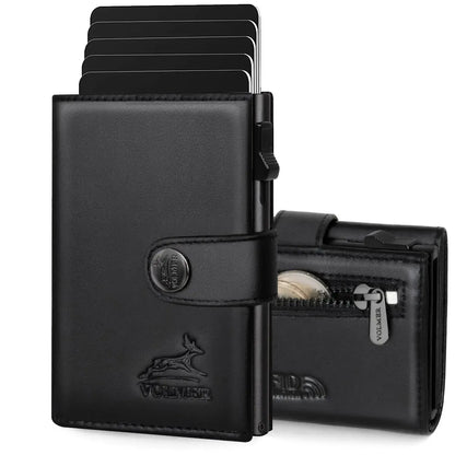 Cartera pop-up con monedero de cuero – espacio para 12 tarjetas – bolsillo para billetes – protección RFID | VO45
