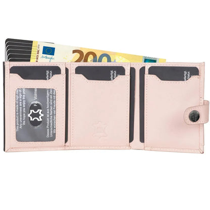 Cartera pop-up de cuero con monedero, espacio para 12 tarjetas, compartimento para billetes, protección RFID | VO45