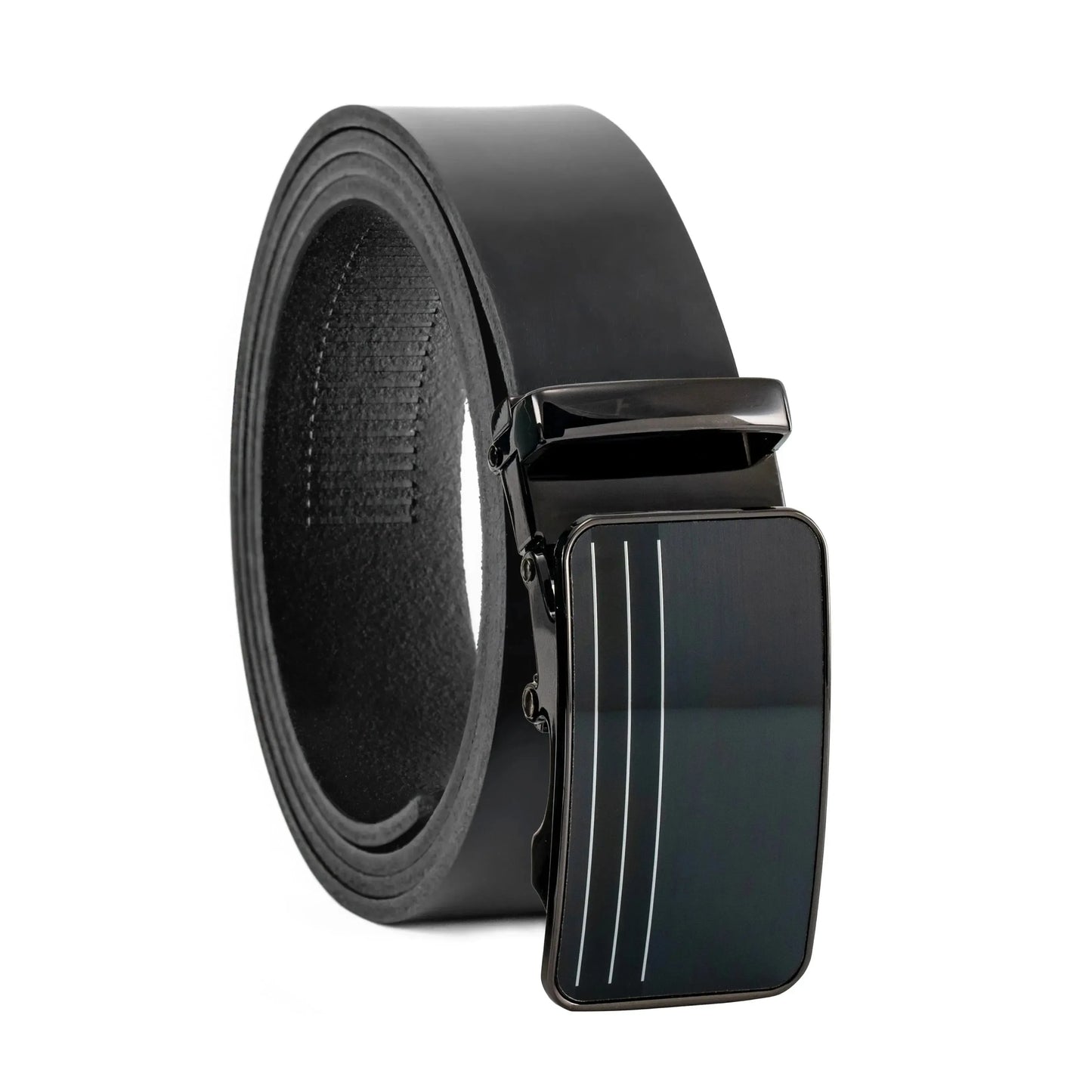 Ratschengürtel aus Leder mit Automatikschließe – Breite 35mm – Bundgröße 125cm, kürzbar | ATG