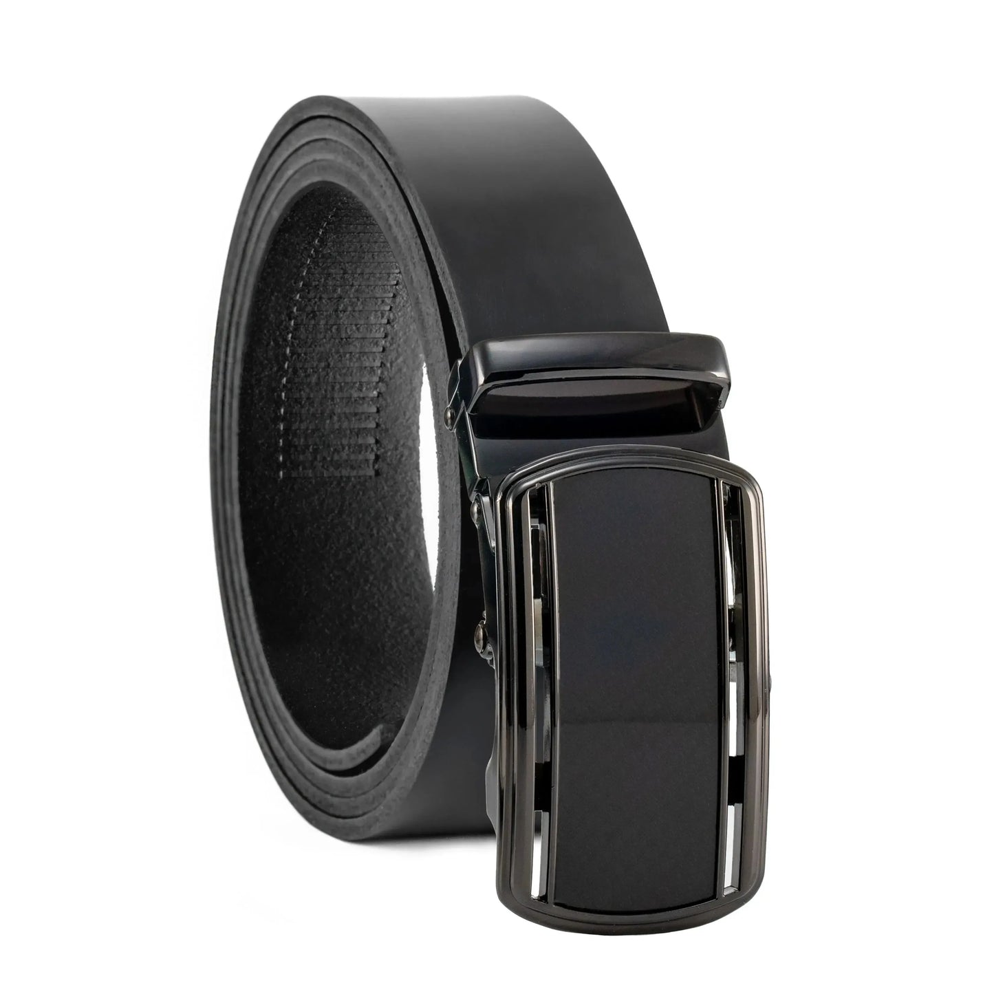 Ratschengürtel aus Leder mit Automatikschließe – Breite 35mm – Bundgröße 125cm, kürzbar | ATG