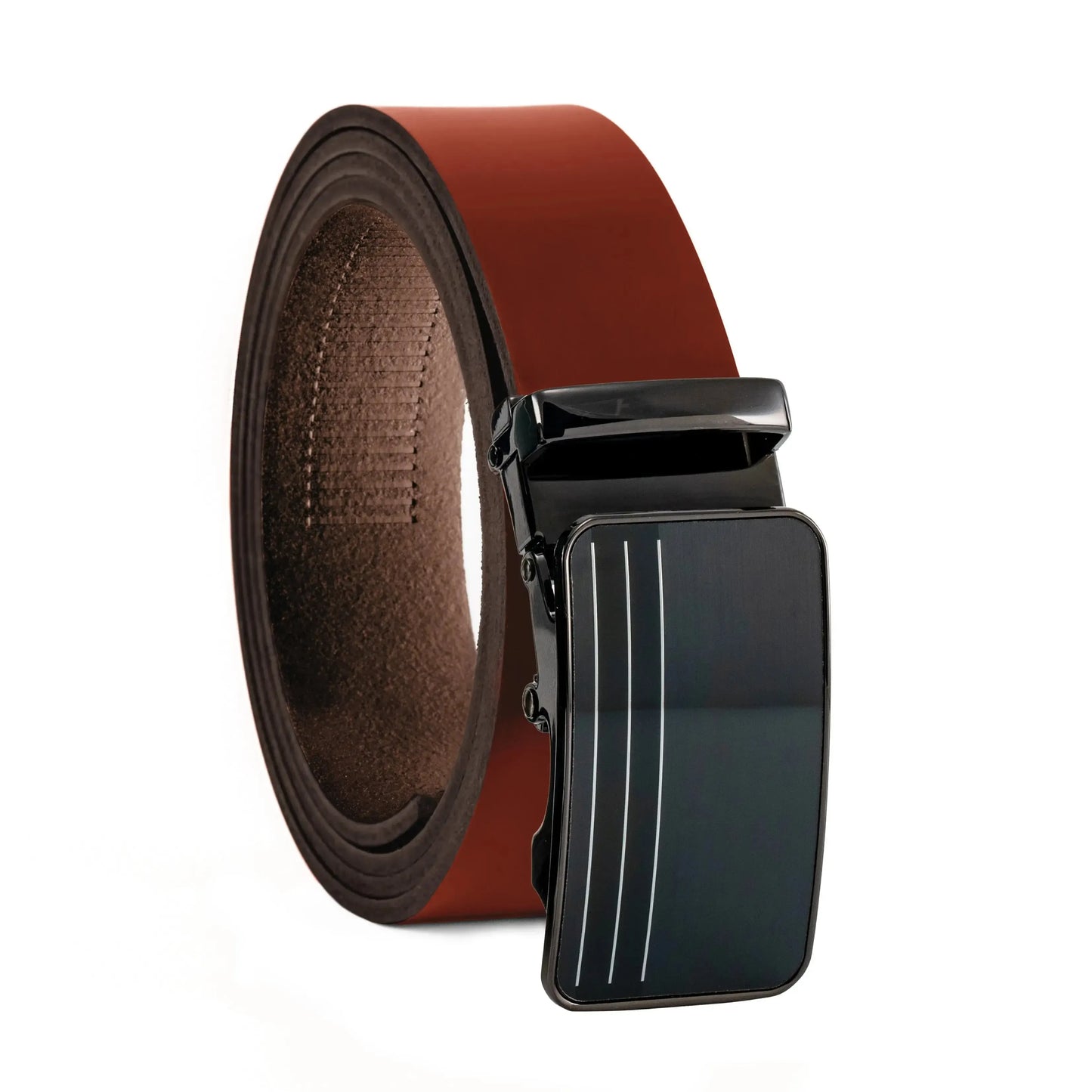 Ratschengürtel aus Leder mit Automatikschließe – Breite 35mm – Bundgröße 125cm, kürzbar | ATG