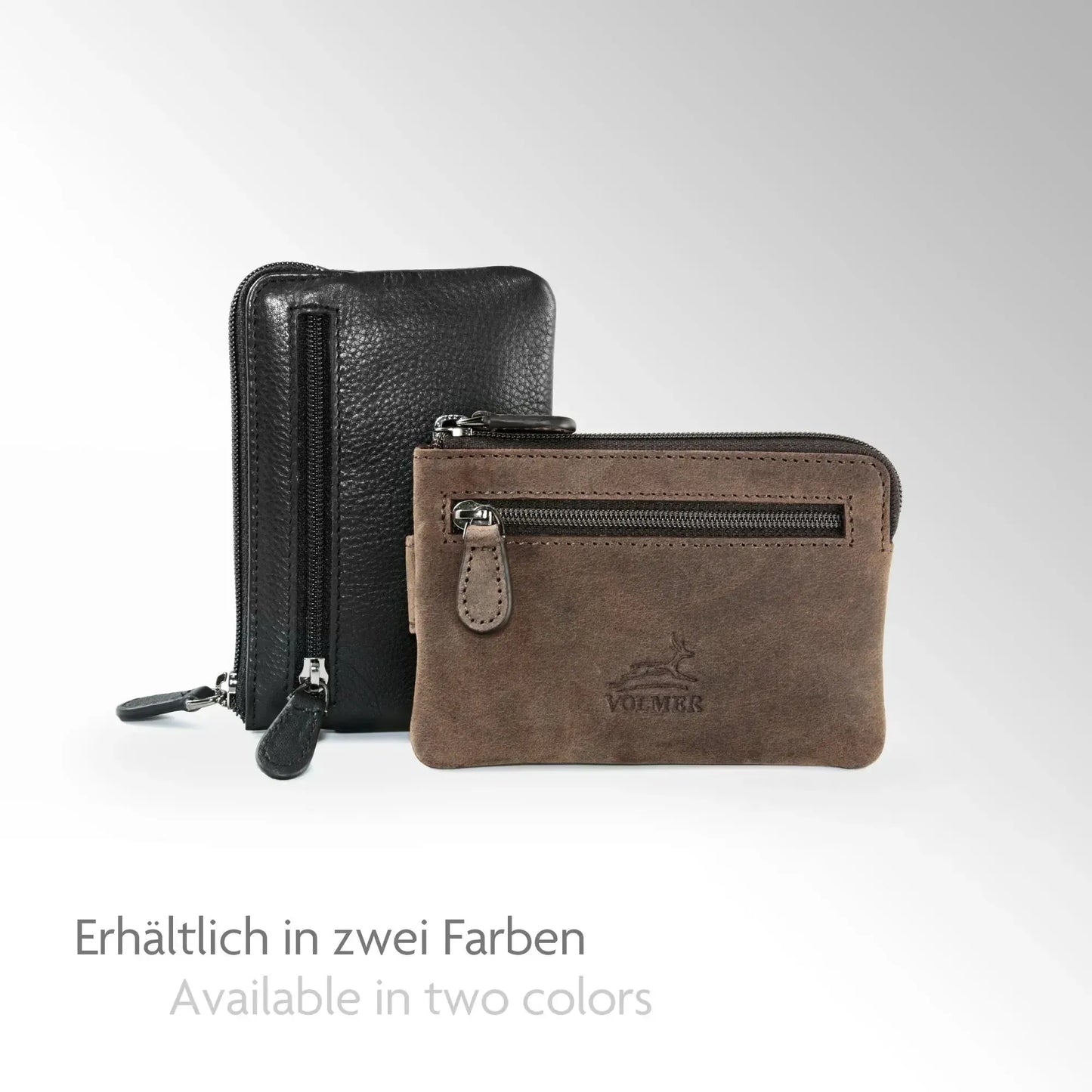 Schlüsseletui Leder mit 2 Schlüsselringen - 2 Fächer, Platz für 4 Karten mit RFID-Schutz - inkl. Geschenkbox | Keytcher