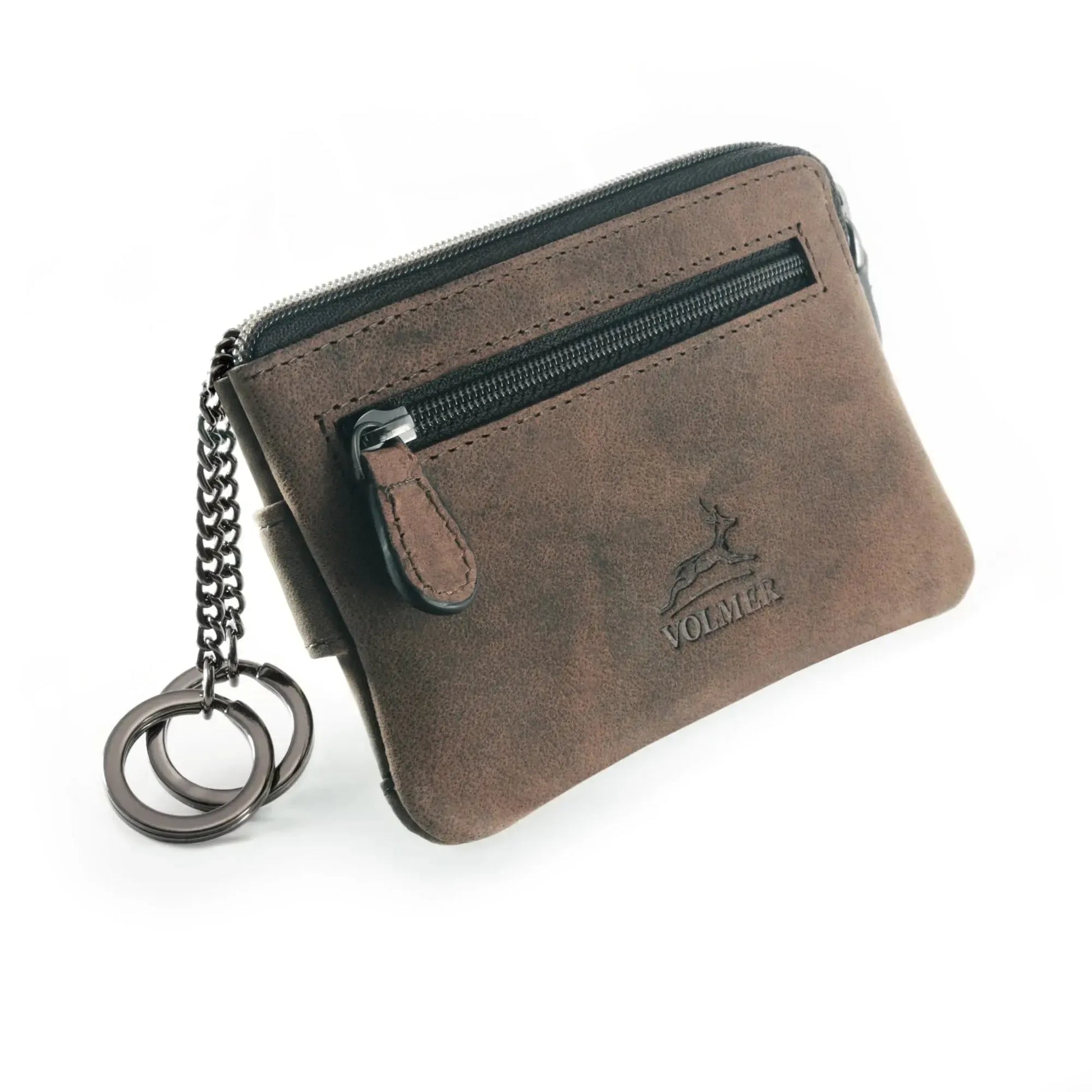 alt
Estuche para llaves de cuero con 2 anillas para llaves – 2 compartimentos, espacio para 4 tarjetas con protección RFID – incl. caja de regalo | Keytcher
