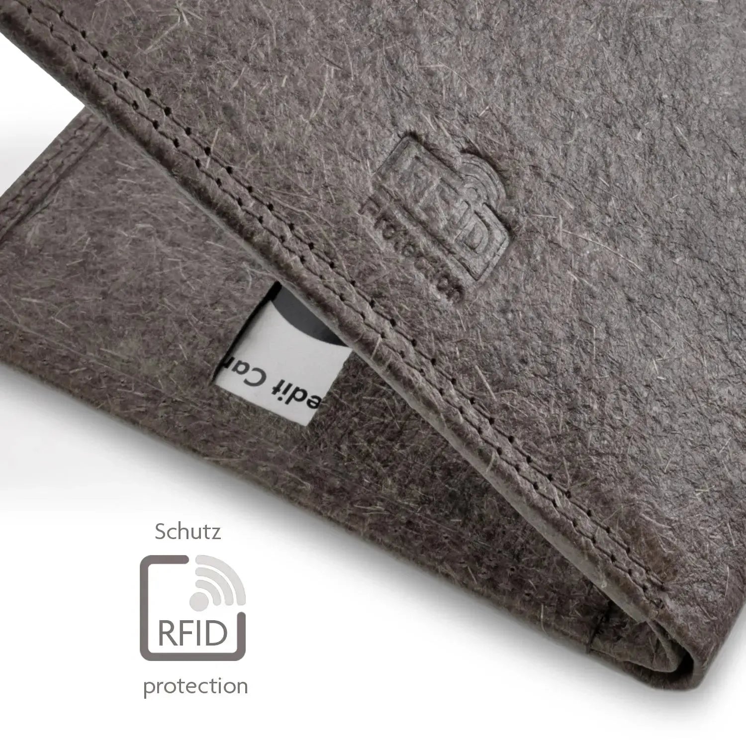 Vegane Geldbörse aus Kokosleder mit Baumwollfutter – plastikfrei – 6 Fächer für Kreditkarten – inklusive Geschenkbox | Jakarta