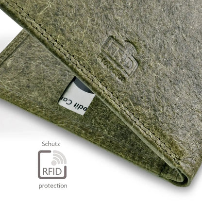 Vegane Geldbörse aus Kokosleder mit Baumwollfutter – plastikfrei – 6 Fächer für Kreditkarten – inklusive Geschenkbox | Jakarta