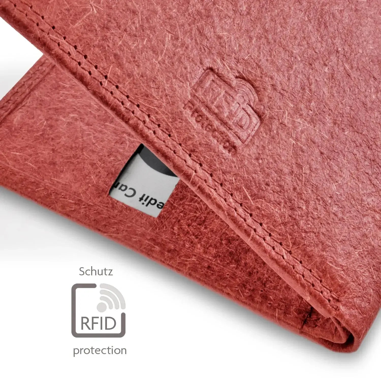 Vegane Geldbörse aus Kokosleder mit Baumwollfutter – plastikfrei – 6 Fächer für Kreditkarten – inklusive Geschenkbox | Jakarta