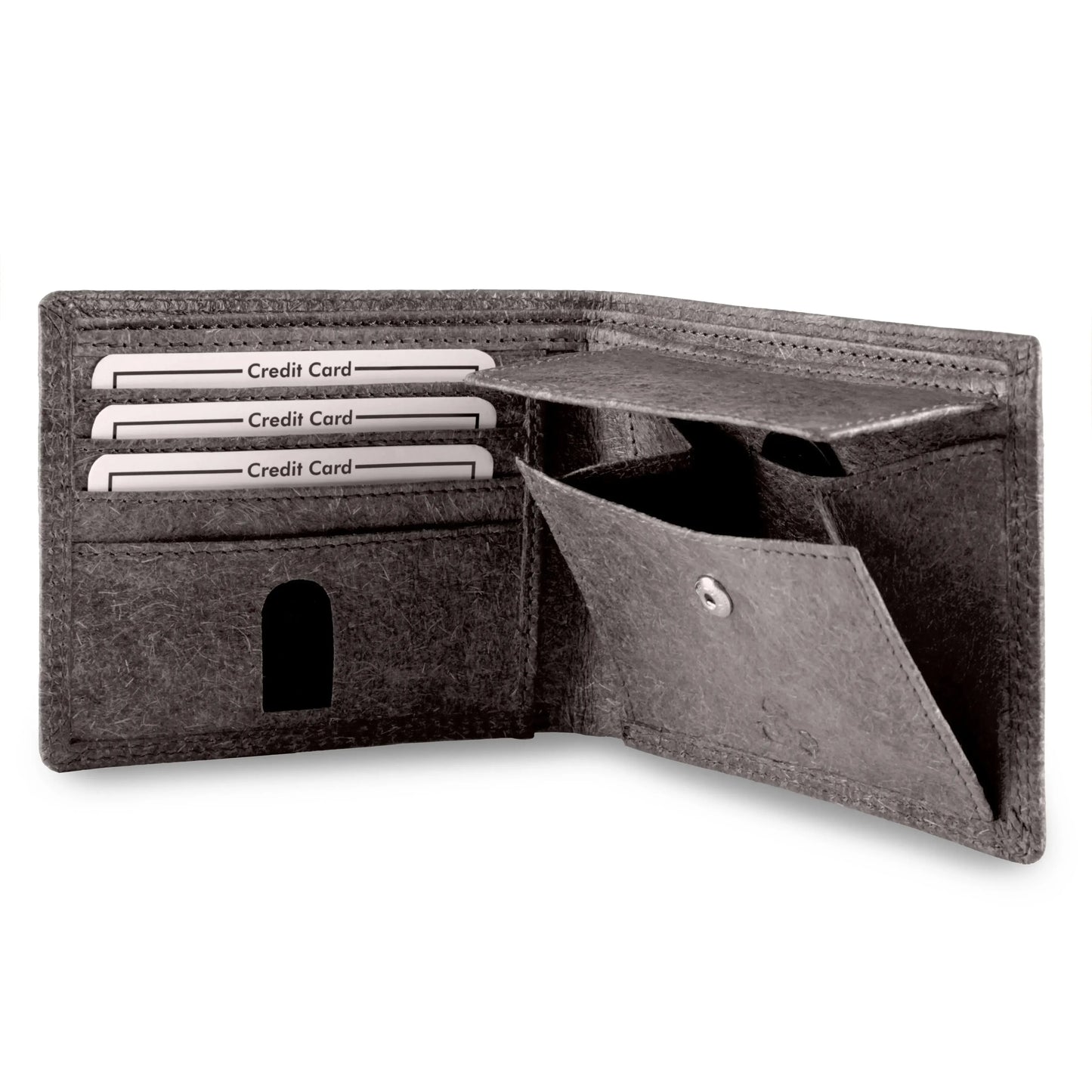 Vegane Geldbörse aus Kokosleder mit Baumwollfutter – plastikfrei – 6 Fächer für Kreditkarten – inklusive Geschenkbox | Jakarta