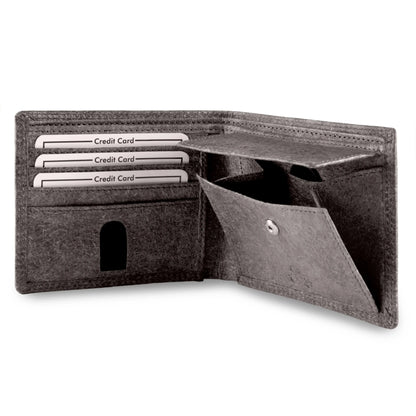 Vegane Geldbörse aus Kokosleder mit Baumwollfutter – plastikfrei – 6 Fächer für Kreditkarten – inklusive Geschenkbox | Jakarta