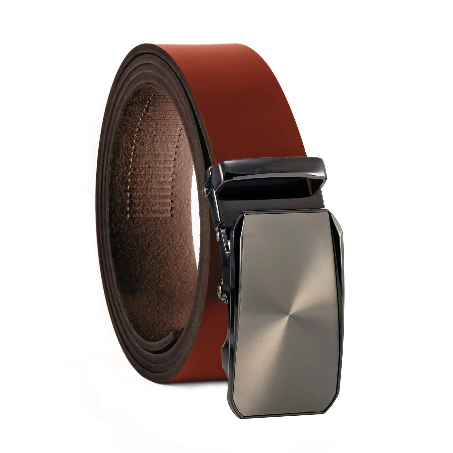 Cintura a cricchetto in pelle con fibbia automatica – Larghezza 35mm – Circonferenza vita 125cm, regolabile | ATG