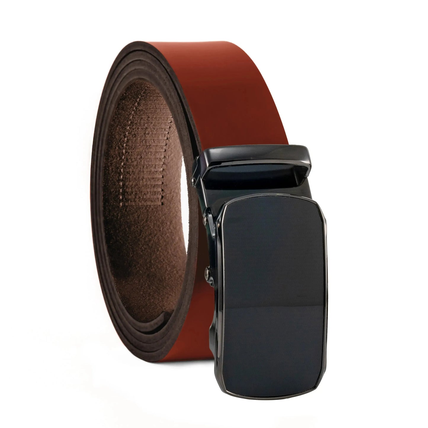 Cintura a cricchetto in pelle con fibbia automatica – Larghezza 35mm – Circonferenza vita 125cm, regolabile | ATG
