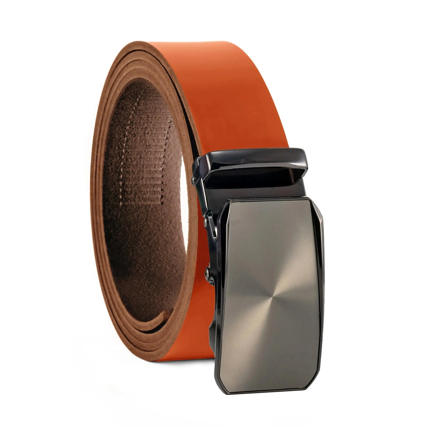 Cintura a cricchetto in pelle con fibbia automatica – Larghezza 35mm – Circonferenza vita 125cm, regolabile | ATG