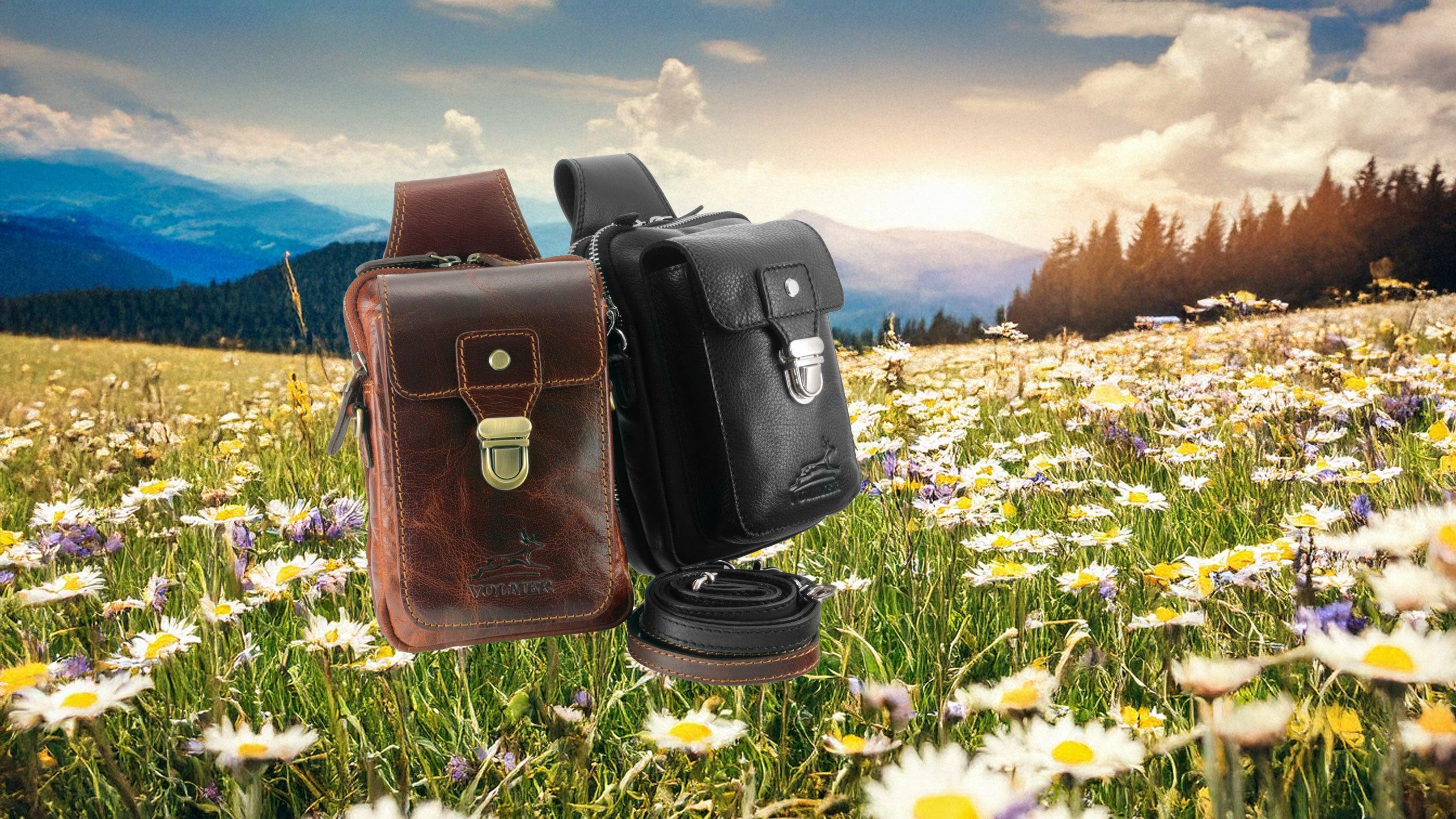 Leckerli Tasche zum Umhängen aus Echt-Leder - mit Gürtelschlaufe - abnehmbarer Schulterriemen - braun oder schwarz - Teaserbild