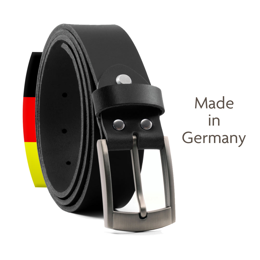 Unsere Leder-Gürtel werden in Deutschland gefertigt.