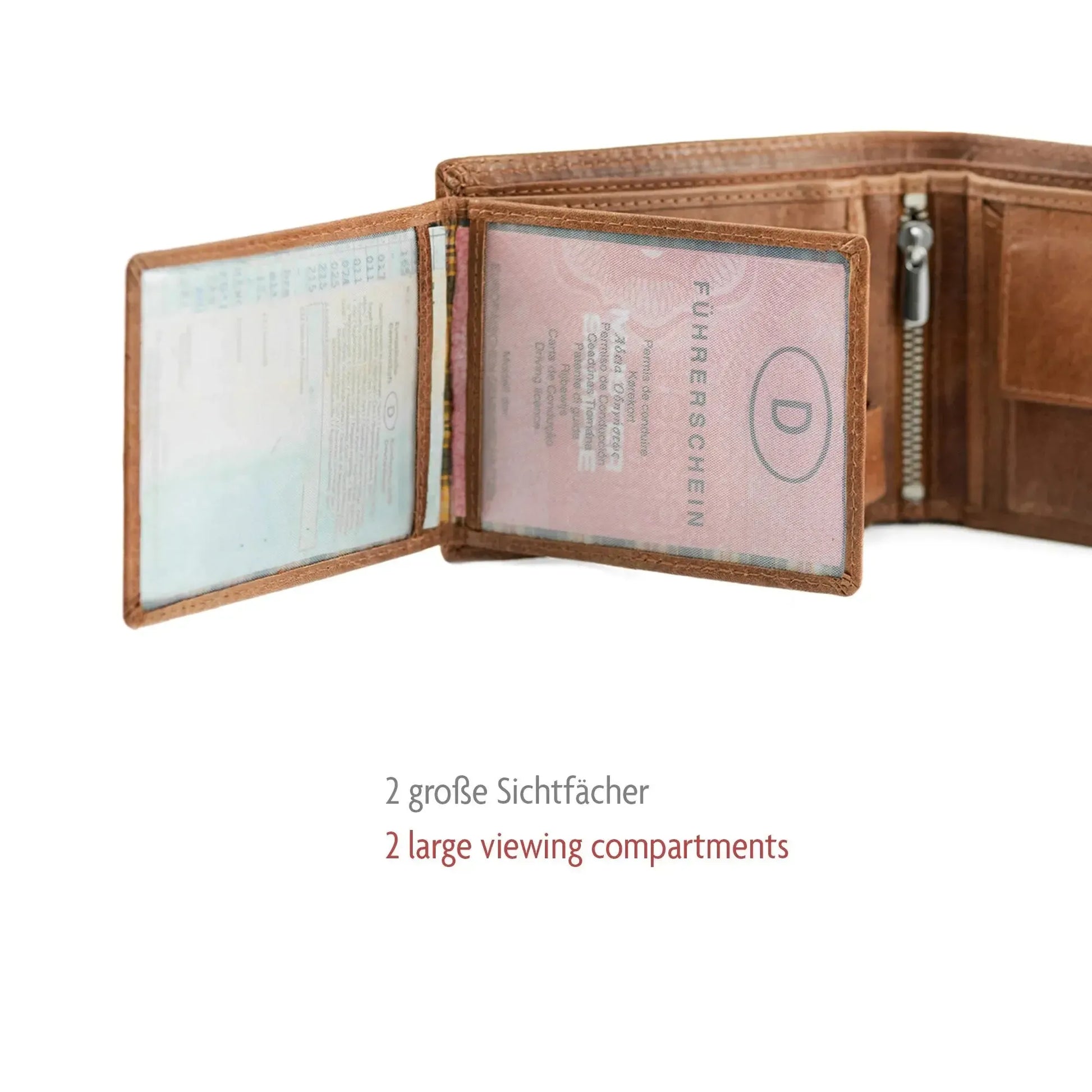 Leder Geldbörse Herren mit RFID-Schutz – extra-stabile Doppelnaht – 13 Fächer für Kreditkarten | VO11-RFID