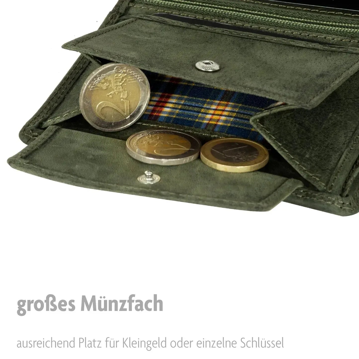 Leder Geldbörse Herren mit RFID-Schutz - extra-stabile Doppelnaht - 15 Fächer für Kreditkarten - Hochformat | VO2