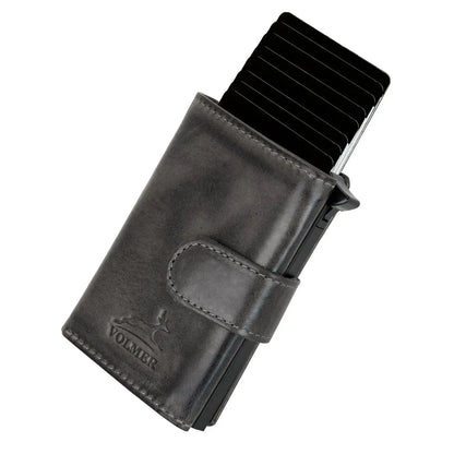 POP-UP Kartenetui mit Münzfach aus Leder – Platz für 11 Karten – Scheinfach – RFID-Schutz | VO31