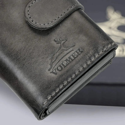 POP-UP Kartenetui mit Münzfach aus Leder – Platz für 11 Karten – Scheinfach – RFID-Schutz | VO31